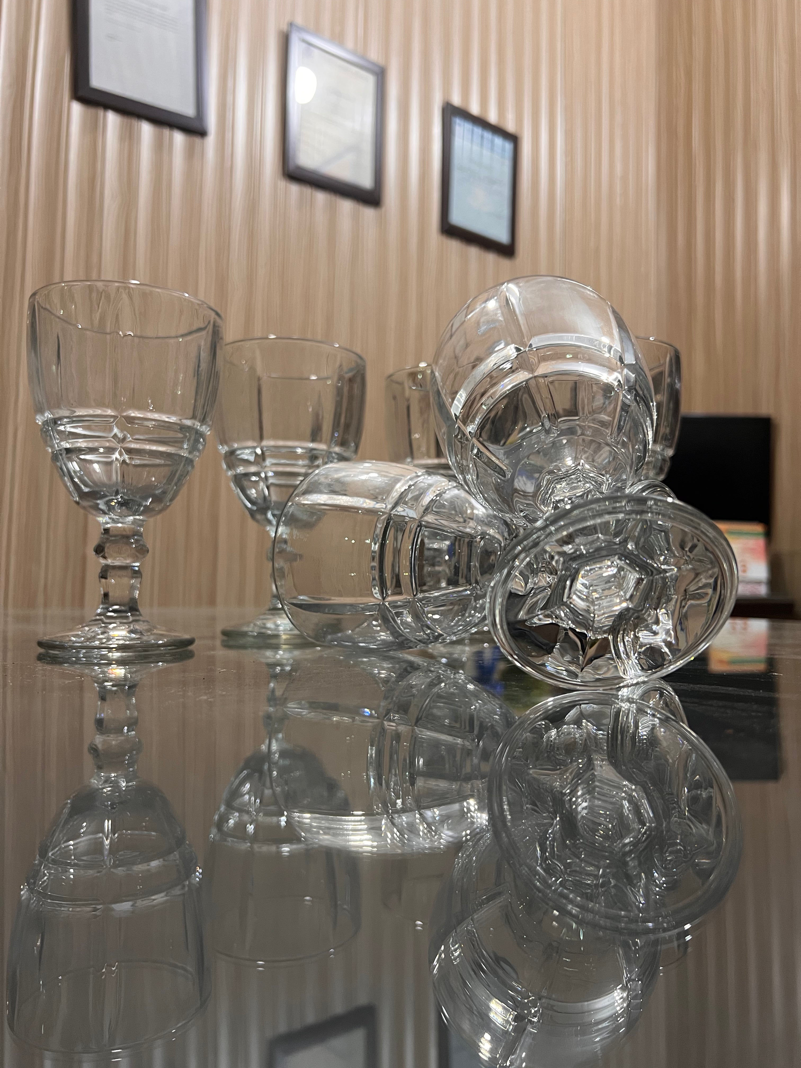 Luxury Crystal Wine Water Set (7pc) – (Goblet Style)