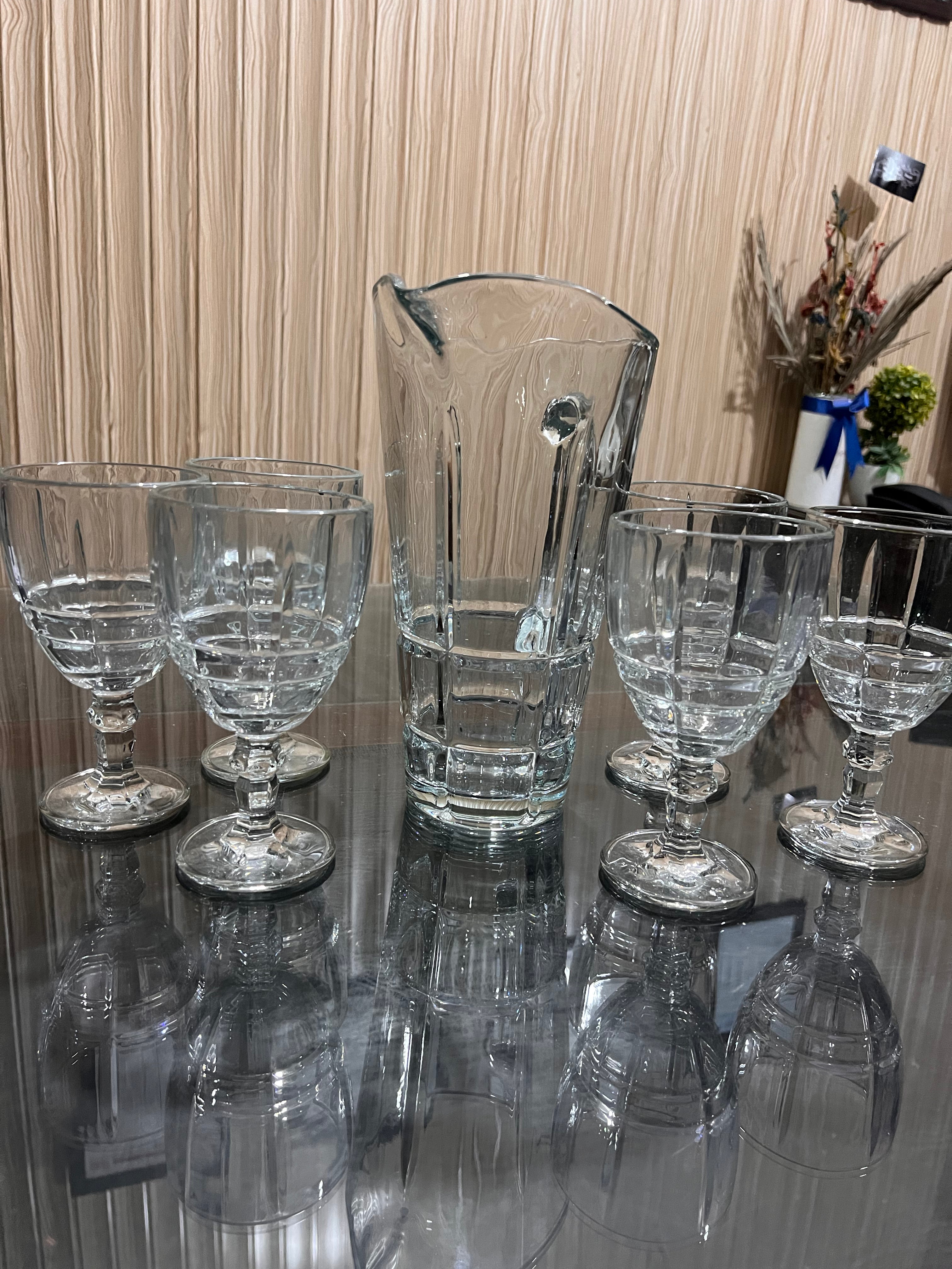 Luxury Crystal Wine Water Set (7pc) – (Goblet Style)