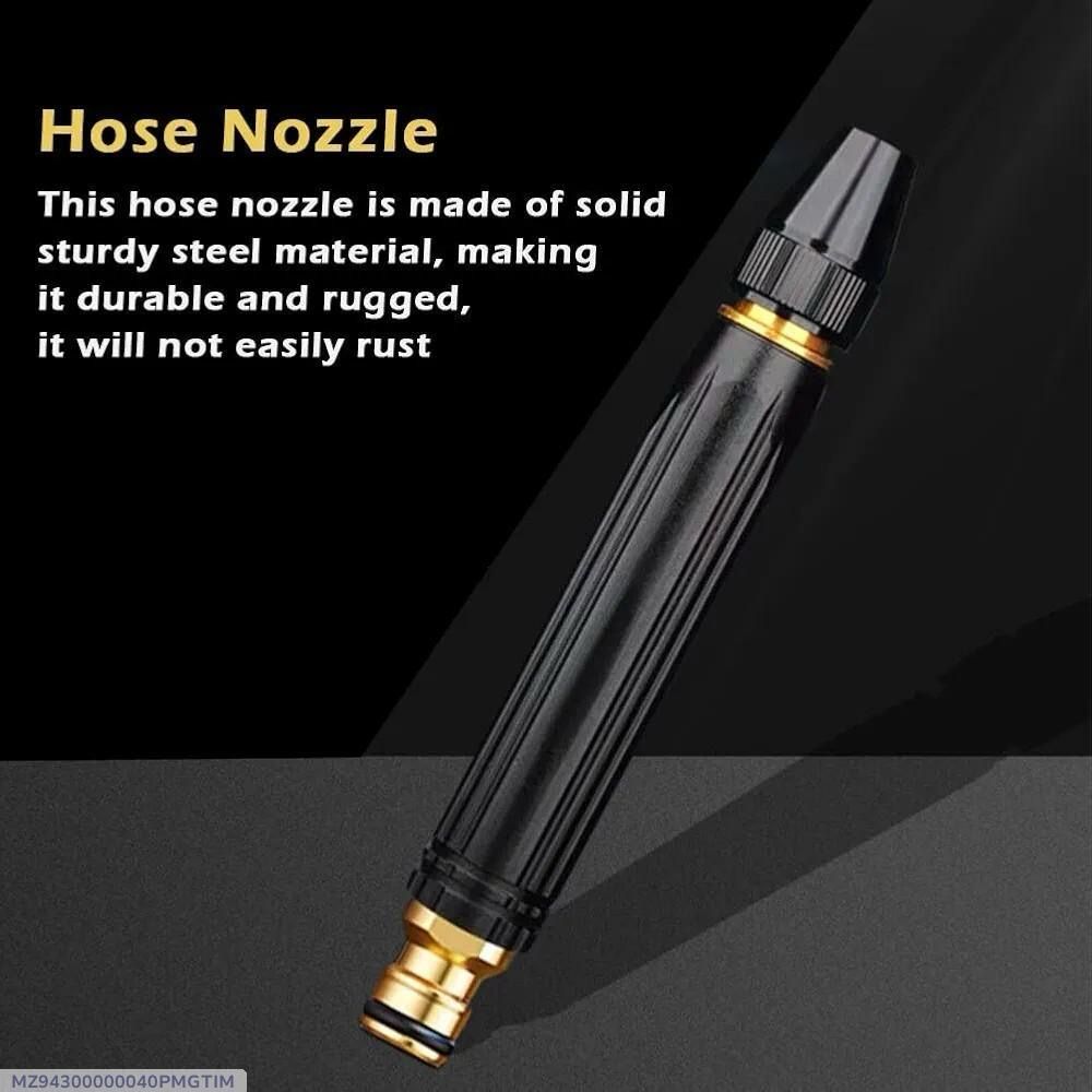 High-Pressure Water Spray Nozzle | Adjustable Metal Hose Nozzle for Car Wash & Gardening | Durable & Leak-Proof Design